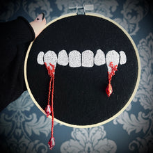 Load image into Gallery viewer, Bite Me Bejewelled Embroidered Hoop