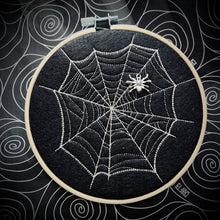 Load image into Gallery viewer, Cobweb  Embroidered Hoop