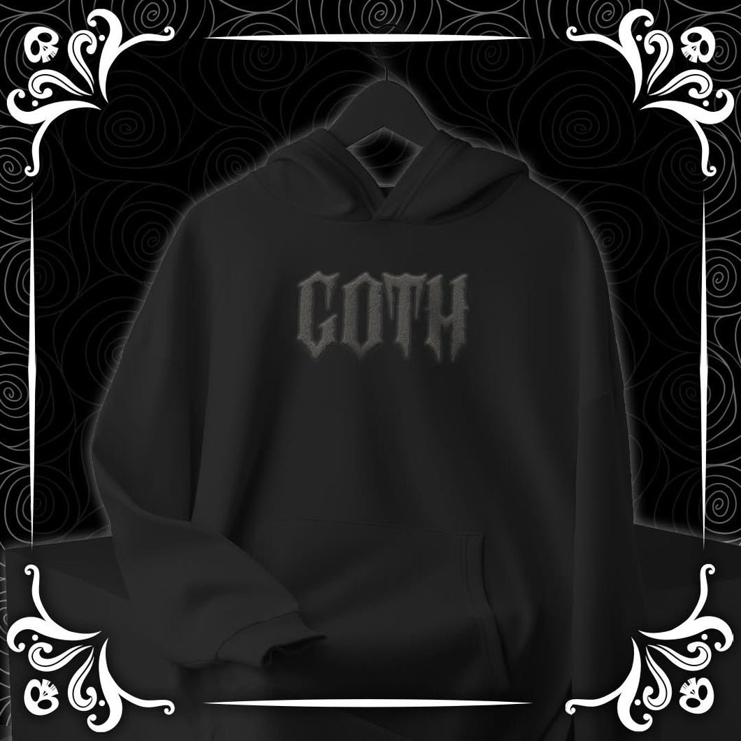 Black on Black Goth puff vinyl Hoodie