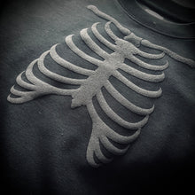 Load image into Gallery viewer, Black on Black Ribcage Cropped Sweatshirt