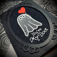 Load image into Gallery viewer, Embroidered “You’re my Boo!” Greetings Card