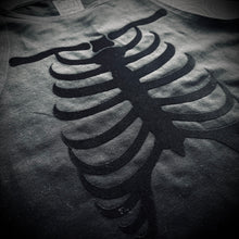 Load image into Gallery viewer, Black on Black Ribcage Cropped Sweatshirt