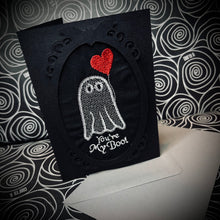 Load image into Gallery viewer, Embroidered “You’re my Boo!” Greetings Card