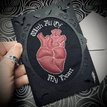 Load image into Gallery viewer, Embroidered “All of My Heart” Greetings Card