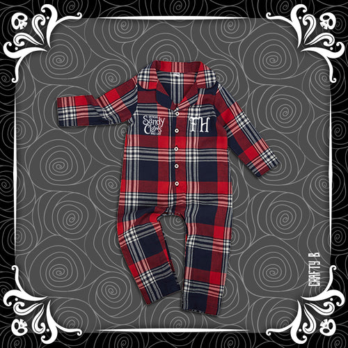 Sandy Claws Nice List Personalised All In One Tartan Suit