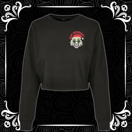 Happy Horrordays Art Cropped Sweatshirt