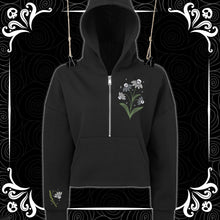 Load image into Gallery viewer, Boo-tanical Cropped Zip Front Hoodie