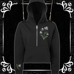Boo-tanical Cropped Zip Front Hoodie