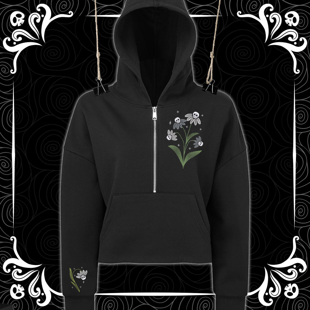 Boo-tanical Cropped Zip Front Hoodie