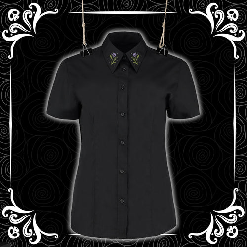 Boo-tanicals Fitted Short Sleeve Button Down
