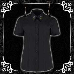 Boo-tanicals Fitted Short Sleeve Button Down