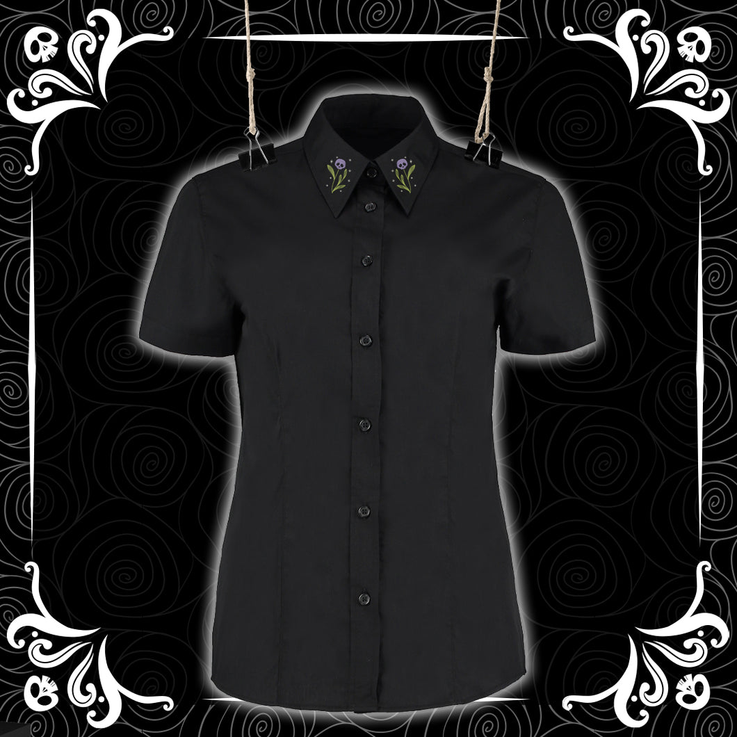 Boo-tanicals Fitted Short Sleeve Button Down