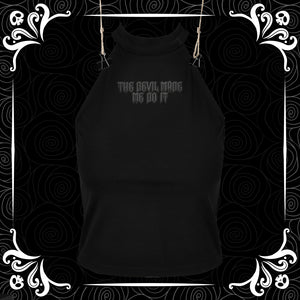 Devil Made Me Do It Puff Vinyl Turtle Neck Vest Top