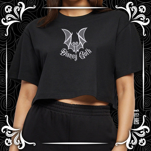 Embroidered D Goth Bat - Cropped Tee