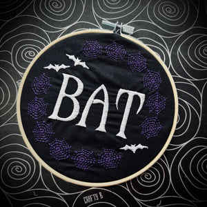 BAT - The Shadows Embroidered Hoop