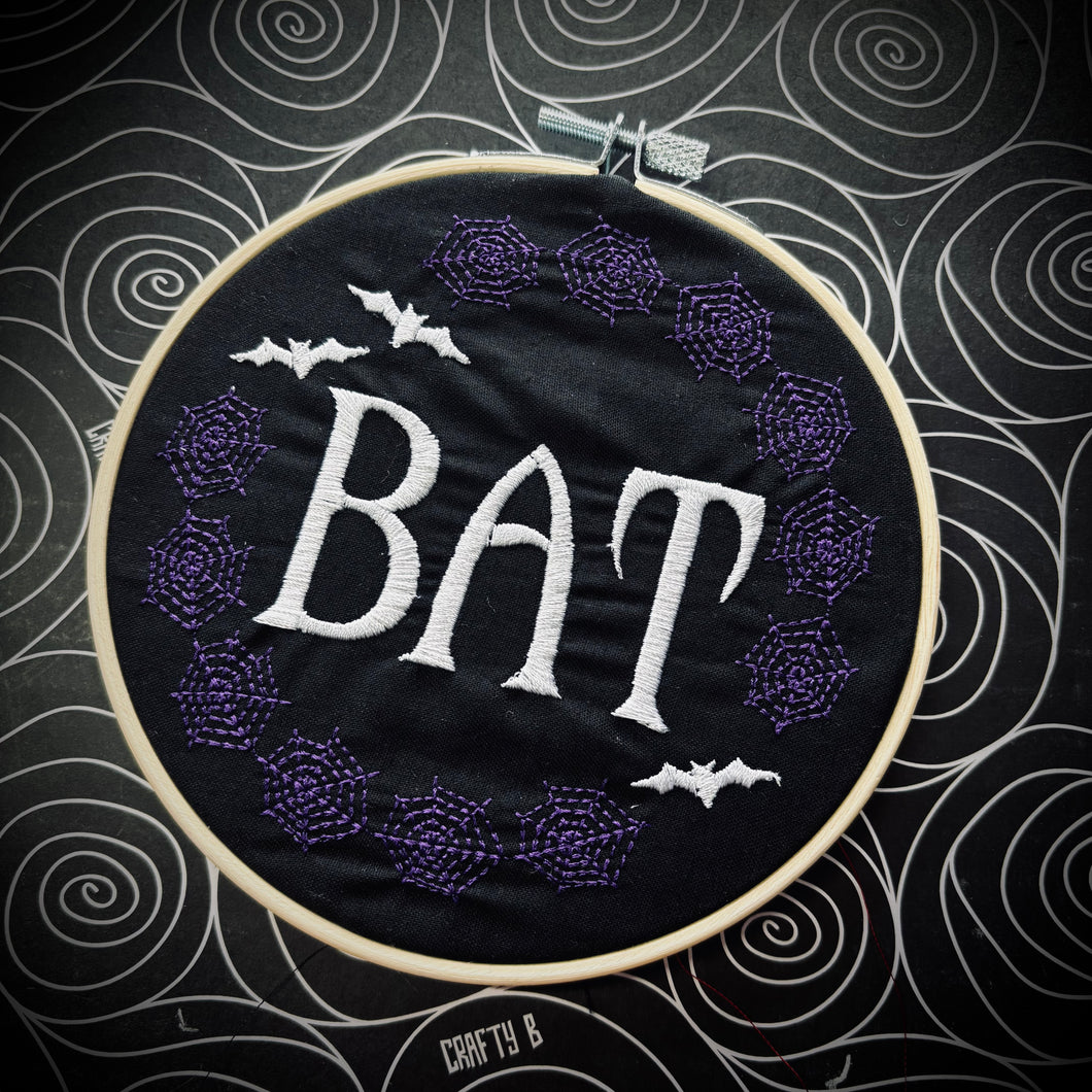 BAT - The Shadows Embroidered Hoop