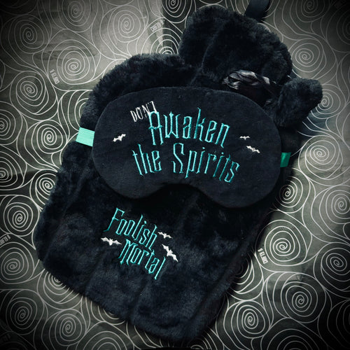 Foolish Mortal Sleep Mask and Embroidered Hot Water Bottle Set