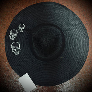 Triple Skull Oversized Straw Hat