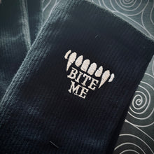 Load image into Gallery viewer, Bite Me Embroidered Socks