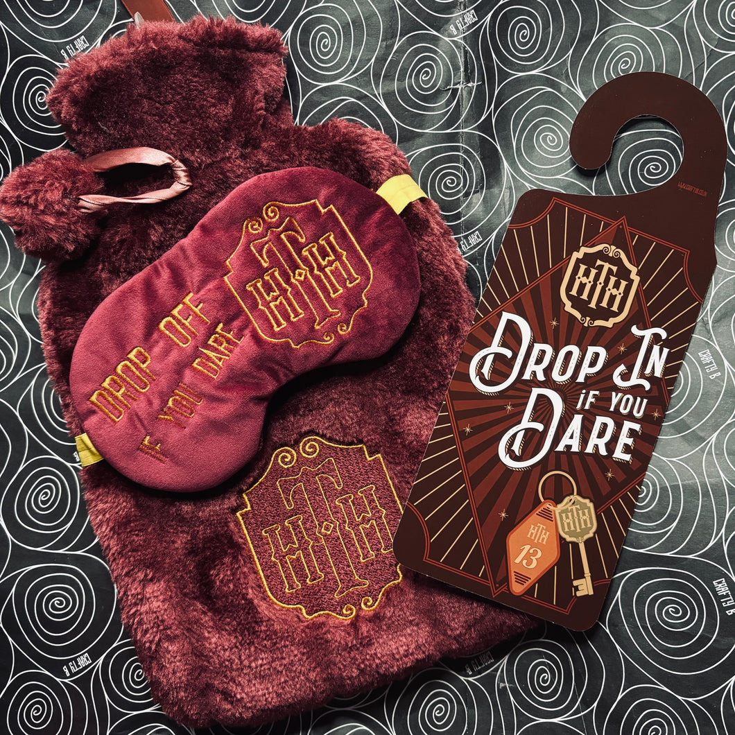 HTH Sleep Mask and Embroidered Hot Water Bottle Set