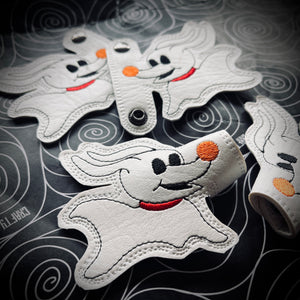 Embroidered, removable pair of Ghost Dogs for your Crocs