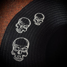 Load image into Gallery viewer, Triple Skull Oversized Straw Hat