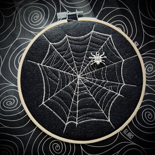 Cobweb  Embroidered Hoop