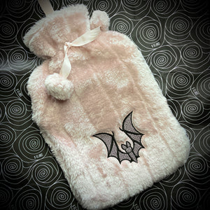 Batty Hot Water Bottle with Embroidered Cover