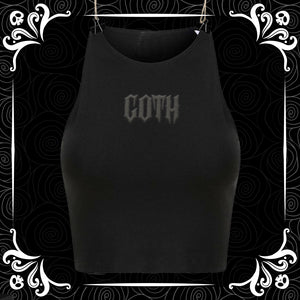 Black on Black Goth Puff VInyl Tank