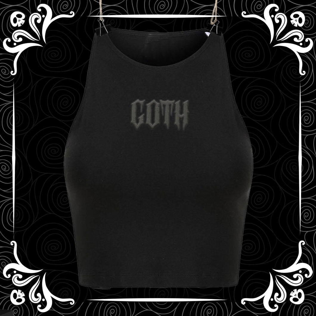 Black on Black Goth Puff VInyl Tank