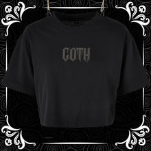 Load image into Gallery viewer, Black on Black Goth Puffed Vinyl - Cropped Tee