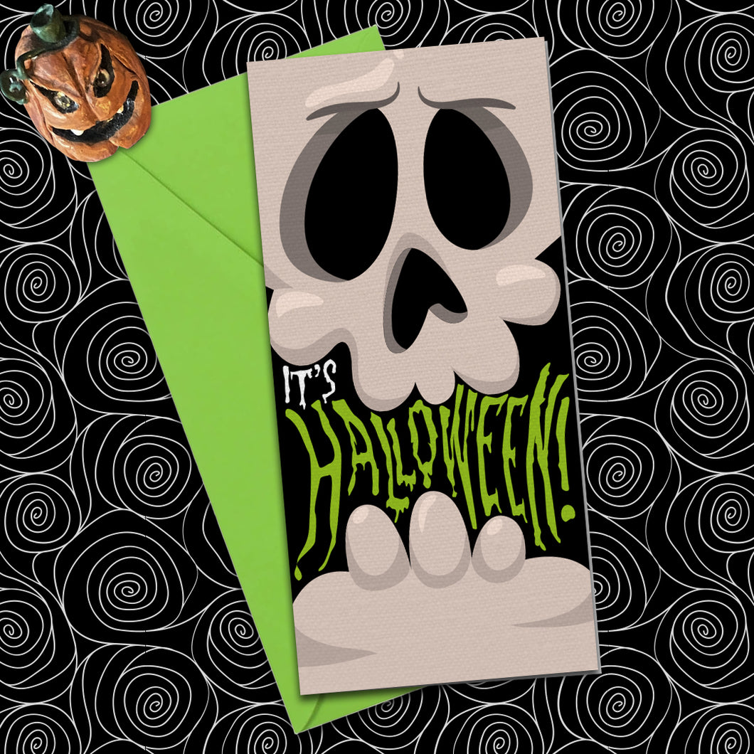 It's Halloween Skull card