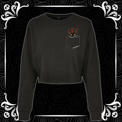 Harlequin Monster  Little Nightmare Cropped Sweatshirt