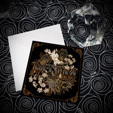 Load image into Gallery viewer, Floral Black and Gold Mum Card