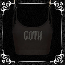 Load image into Gallery viewer, Black on Black Goth Puff Vinyl Cami Top