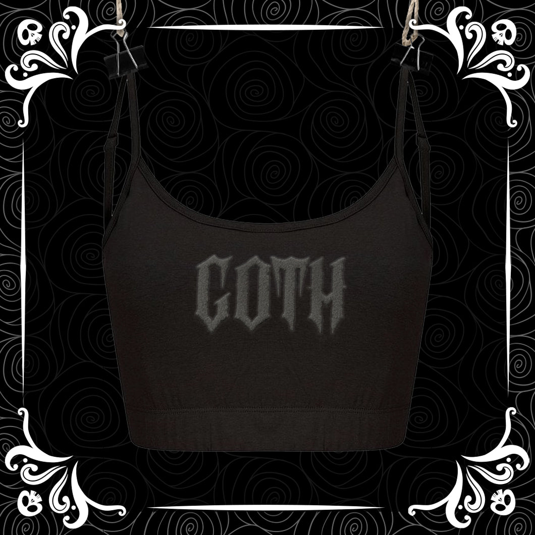 Black on Black Goth Puff Vinyl Cami Top