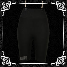 Load image into Gallery viewer, Black on Black Goth Puff Vinyl Fashion Shorts