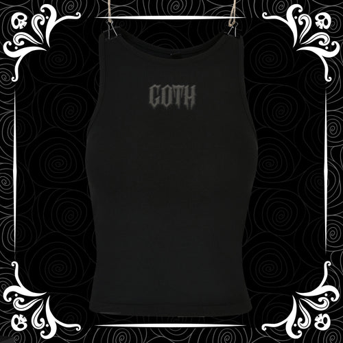 Black on Black Goth Puff Vinyl Racer Back Vest