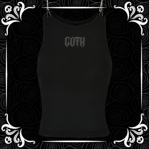 Black on Black Goth Puff Vinyl Racer Back Vest