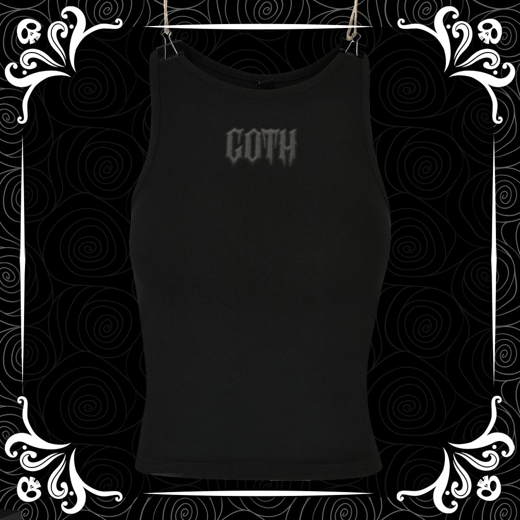 Black on Black Goth Puff Vinyl Racer Back Vest