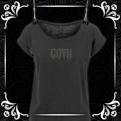 Black on Black Goth Puff Vinyl Slub Tee