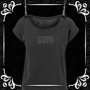 Black on Black Goth Puff Vinyl Slub Tee