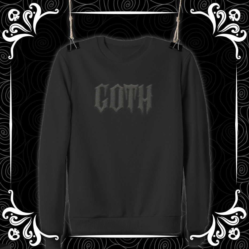 Black on Black Goth Puff Vinyl Family Sweatshirts