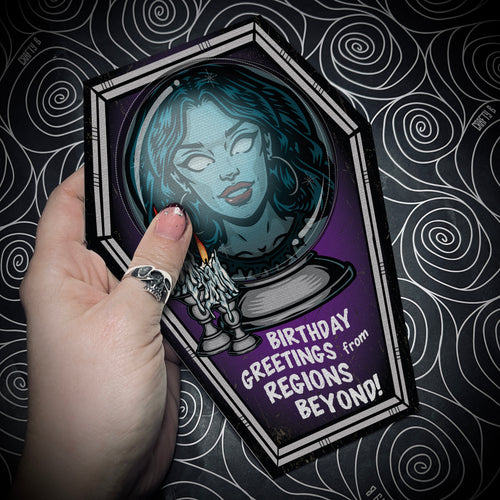 Birthday Greetings from Regions Beyond! Coffin Card