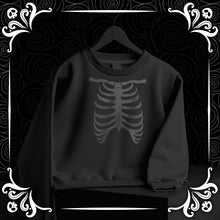 Load image into Gallery viewer, Black on Black Ribcage Cropped Sweatshirt