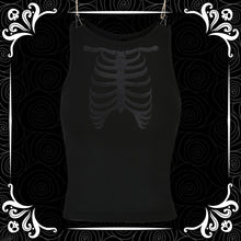 Load image into Gallery viewer, Black on Black Ribcage Racer Back Vest