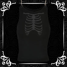 Load image into Gallery viewer, Black on Black Ribcage Racer Back Vest