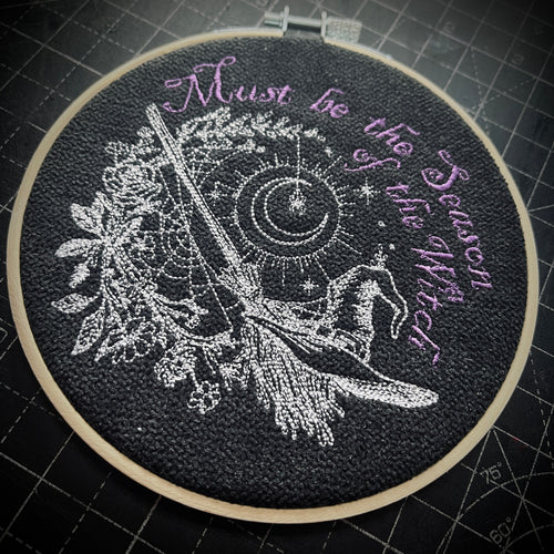 Season of the Witch Embroidered Hoop