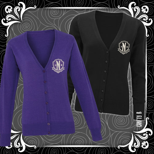 Nevermore V Neck Embroidered Cardigan
