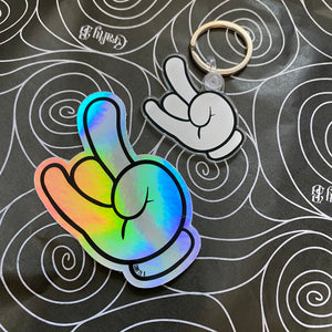 Rock Mickey Key Ring & Sticker